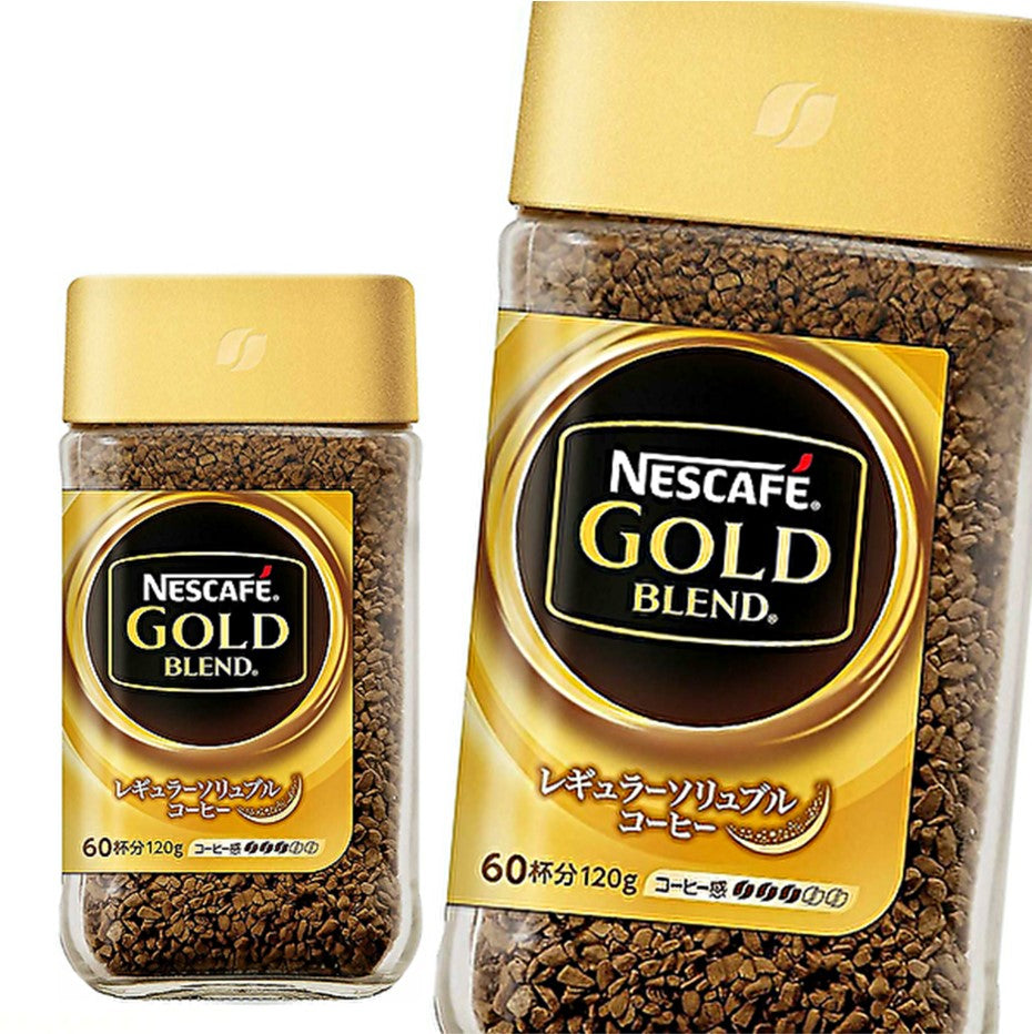 120g Nestle Japan Nescafe Gold Blend Instant Coffee Bottle, rich aroma, designed for coffee enthusiasts