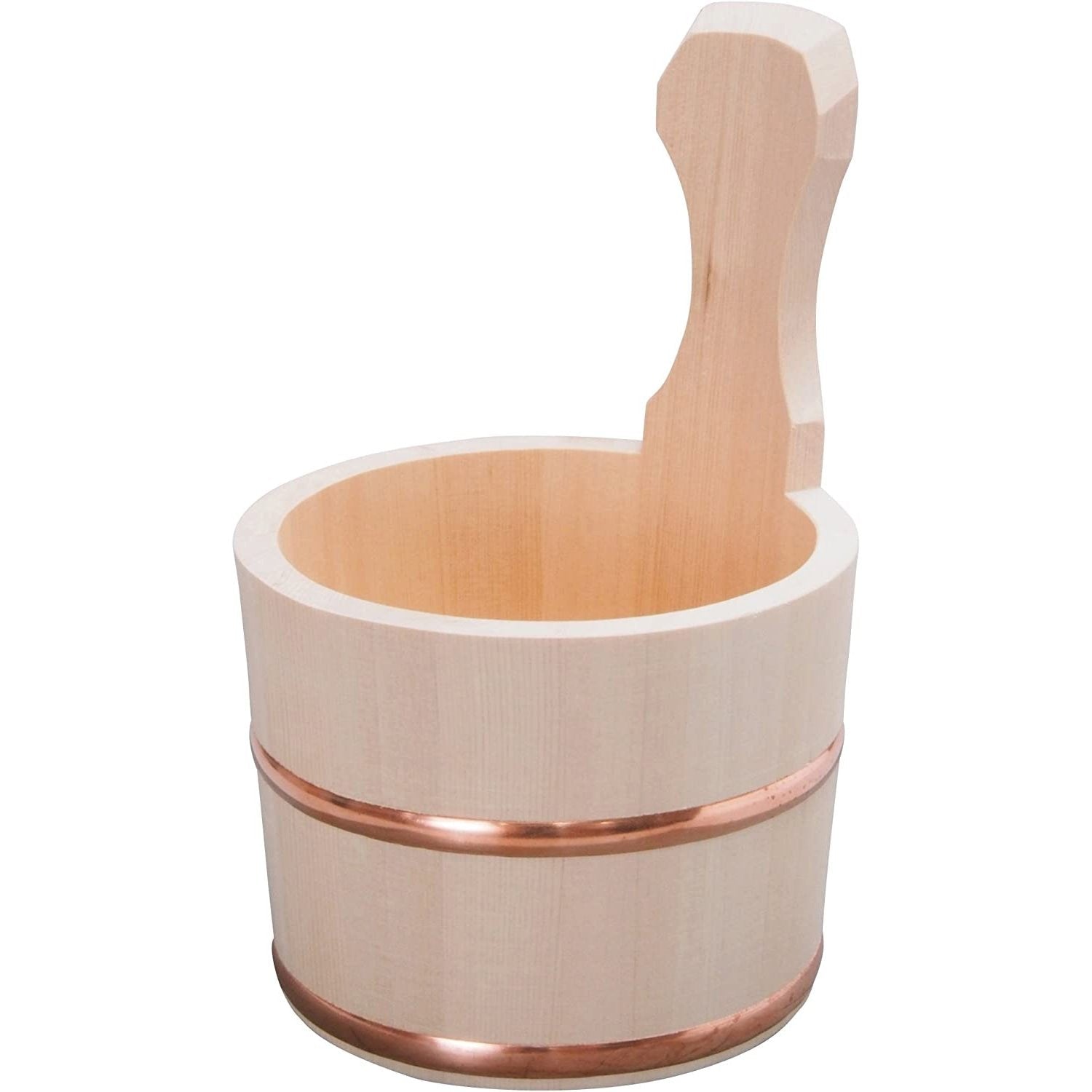 Umezawa Hinoki Bath Bucket, Japanese cypress, with handle, ideal for Japanese bath rituals