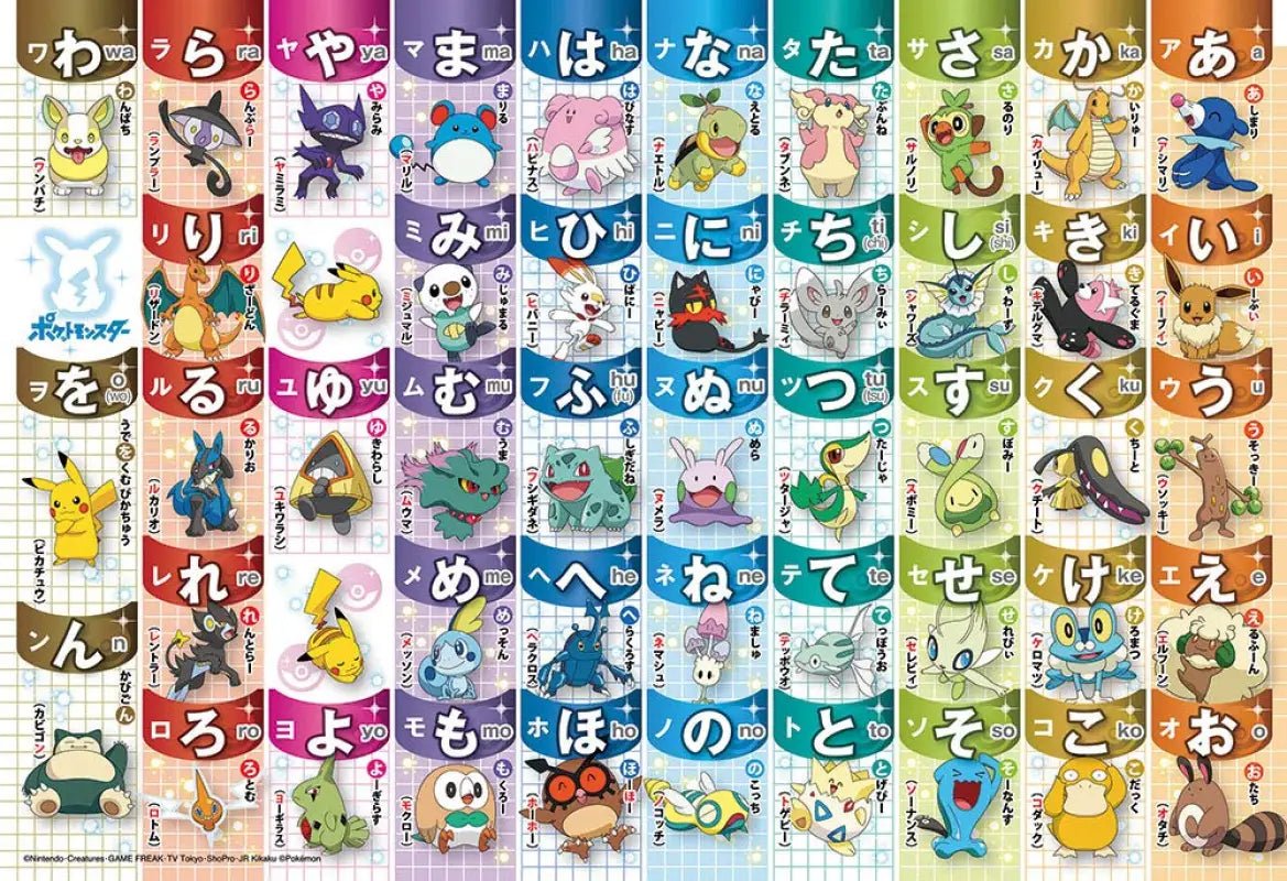 Beverly Jigsaw Puzzle 80 - 019 Pokemon Aiueo Japanese Hiragana Chart (80 L - Pieces) Hiragana Puzzle