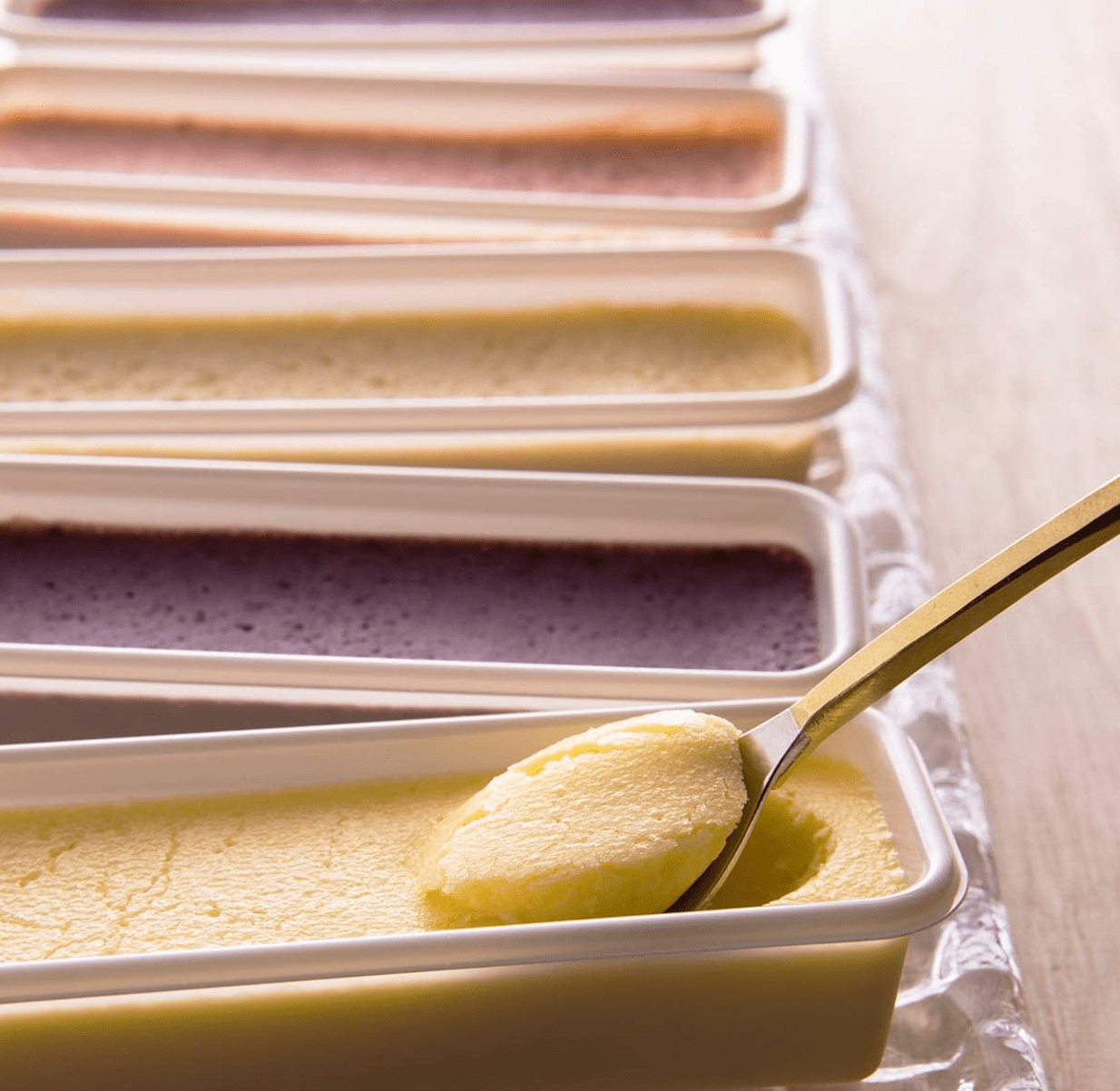 Assorted Hiroshima’s Fruits mini cheesecakes, gentle fruit flavor, designed for dessert lovers