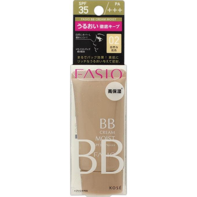 Kose Fasio Bb Cream Moist SPF35 PA+++ 02 Natural Skin 30g - Japanese Makeup Makeup Base