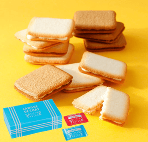 Close-up of Shiseido Parlour Lang de Chat Cookies 10 Pieces featuring delicate butter biscuits for a refined treat