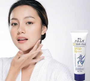 Hatomugi Sunscreen The UV Milky Gel SPF50+ PA++++ 80g - UV Care And Moisturizing Products