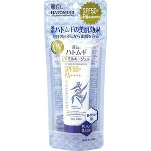 Hatomugi Sunscreen The UV Milky Gel SPF50+ PA++++ 80g - UV Care And Moisturizing Products