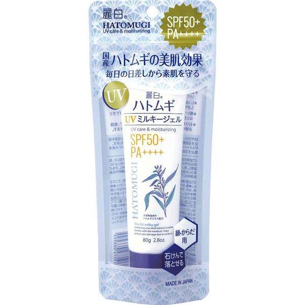 Hatomugi Sunscreen The UV Milky Gel SPF50+ PA++++ 80g - UV Care And Moisturizing Products