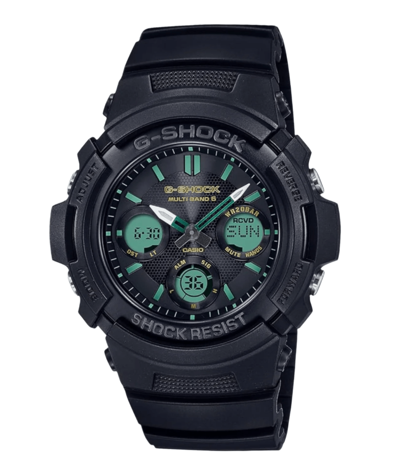 Casio AWG - M100RC - 1AJF Men's Watch TEAL AND BROWN COLOR SERIES Men's Watch, Limited Model