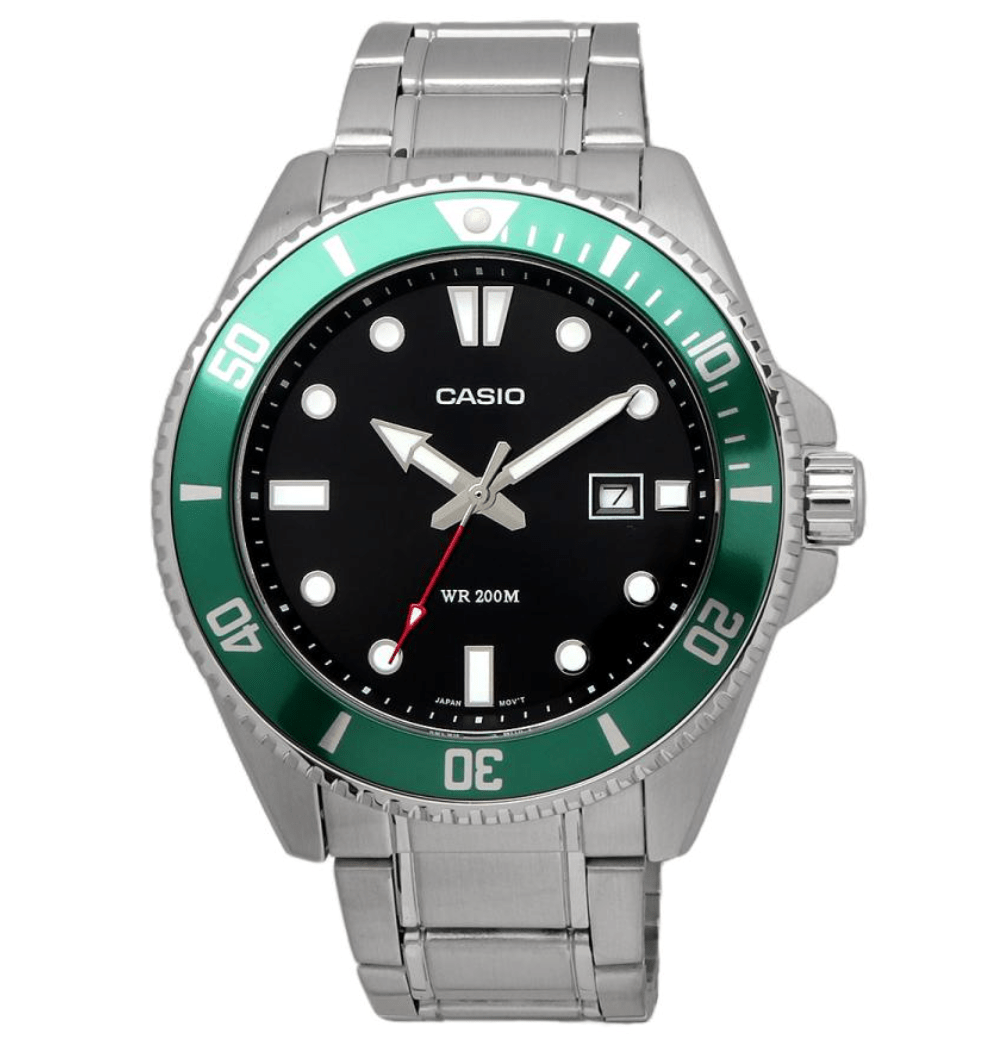 CASIO Casio Watch Overseas Model Quartz Diver 200M Stainless Steel Band Black MDV - 107D - 3AV