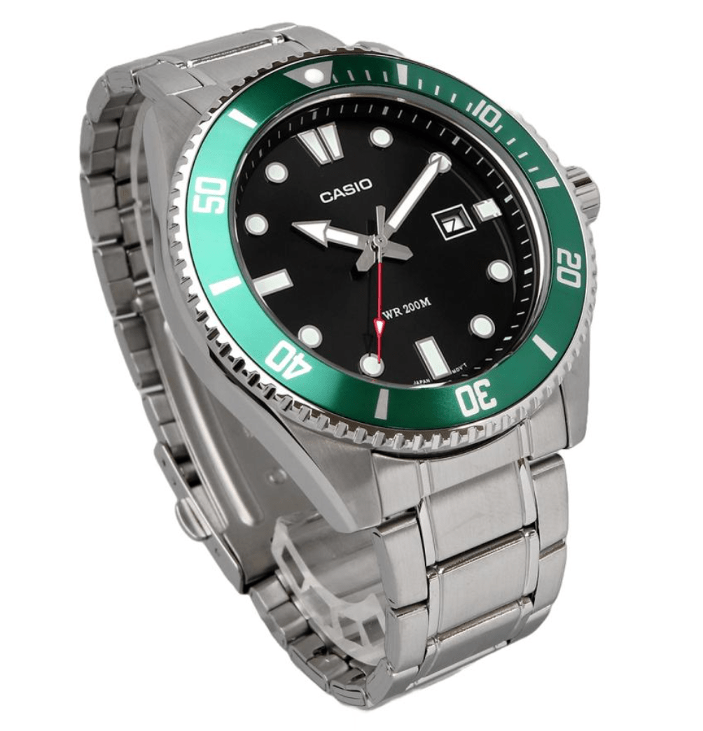 CASIO Casio Watch Overseas Model Quartz Diver 200M Stainless Steel Band Black MDV - 107D - 3AV