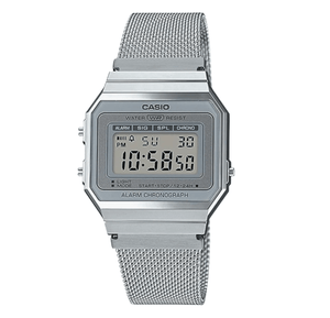 CASIO Digital Watch Vintage Series A700WM - 7A Metal Mesh Band Men's Women's Silver Overseas Model