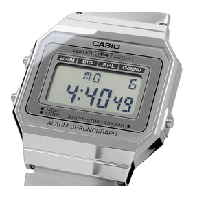 CASIO Digital Watch Vintage Series A700WM - 7A Metal Mesh Band Men's Women's Silver Overseas Model