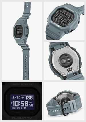 Casio DW - H5600 Resin Bezel Wristwatch, pale, blue