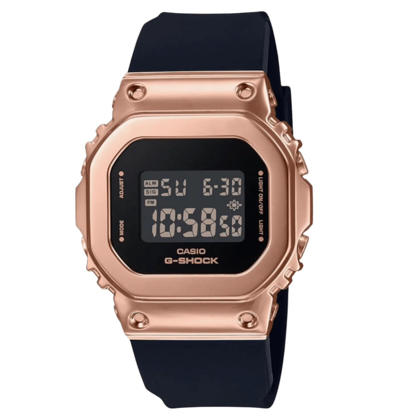 Casio GM - S5600 Wristwatch, Metal Covered, Black x Pink Gold