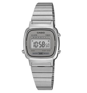 Casio LA670 Series Women's Digital Wristwatch, Silver x Gray LA670WA - 7DF