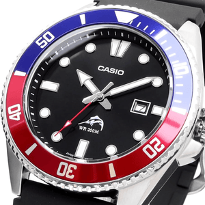 Casio MDV - 106 Series Diver Watch, Men's, Blue x Red Bezel MDV - 106B - 1A2V