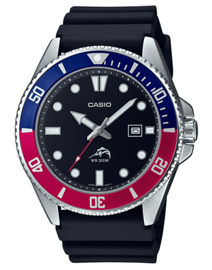 Casio MDV - 106 Series Diver Watch, Men's, Blue x Red Bezel MDV - 106B - 1A2V