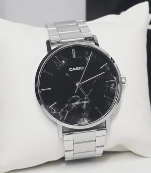 Casio Series Quartz Men's Watch, Black Marble MTP - VT01DM - 1A