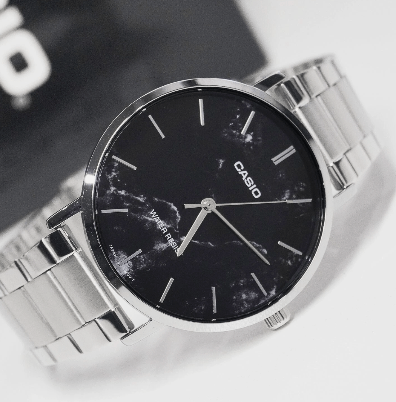 Casio Series Quartz Men's Watch, Black Marble MTP - VT01DM - 1A