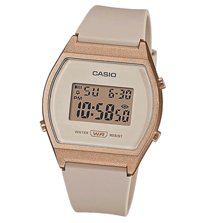 Casio Standard Standard Digital LW 204 Digital Watch for Women, Kids, Girls, beige/rose