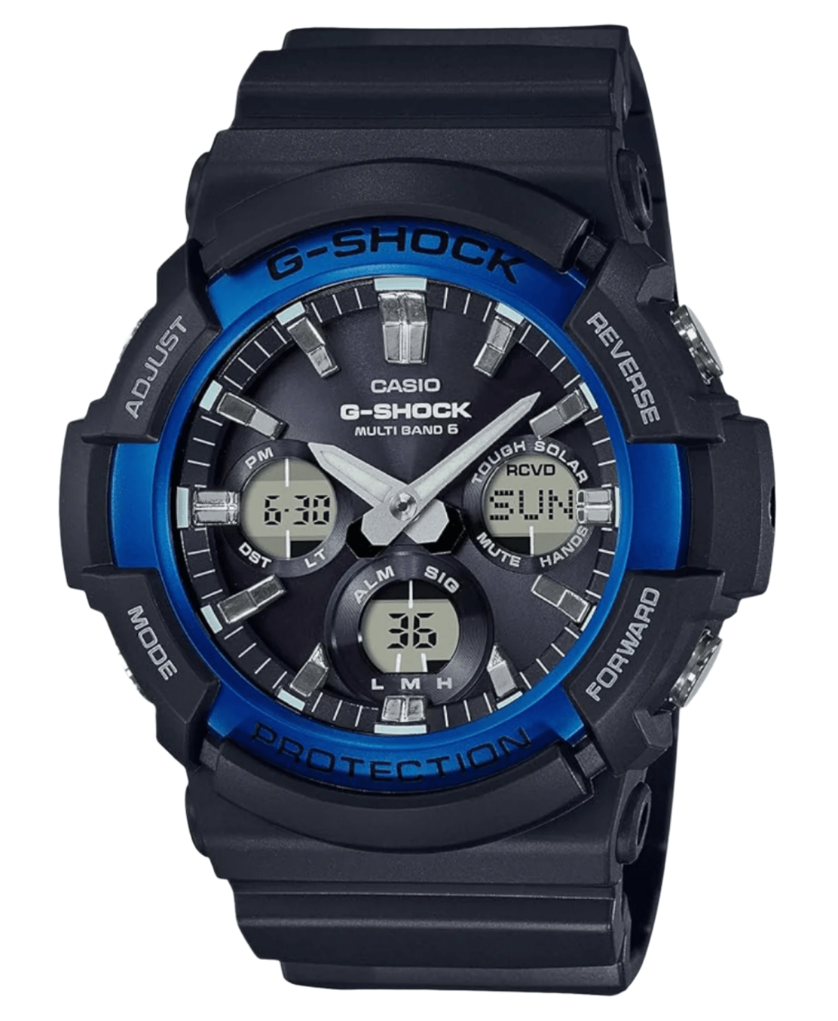 Casio Watch G - Shock Wireless Solar GAW - 100 B1A2JF Men's, Black & Blue