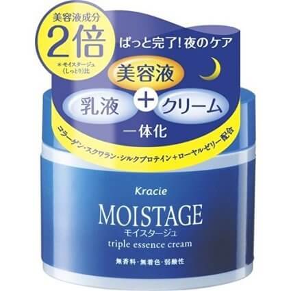 Kracie Moistage Triple Essence Cream Deep Moisturizer 100g - Japanese Facial Night Care