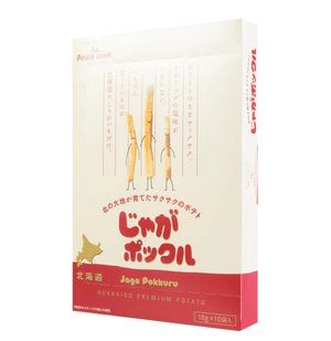 10 Packs Jaga Pokkuru Potato Sticks, crafted with Hokkaido potatoes, designed for snack lovers