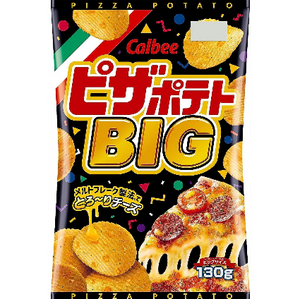 Calbee Pizza Potato Chips Big Bag 130g, cheesy pizza flavor, perfect for parties