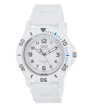 Citizen Q&Q Analog Solar Watch, Water Resistant to 10 ATM, Urethane Strap, (white/white)