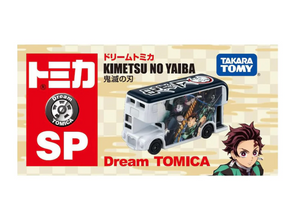 Close-up of Takara Tomy Dream Tomica SP Mini Car Demon Slayer, detailed decals, for display