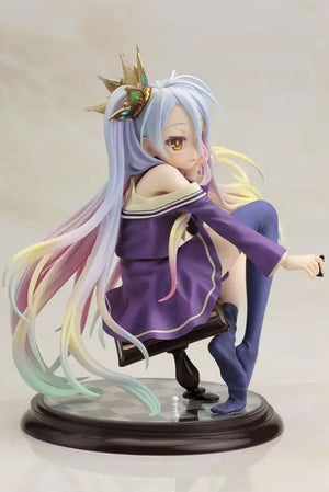 Close-up of Kotobukiya Japan No Game No Life White 1/7 PVC Figure, 155mm, featuring rainbow hair for vivid detail