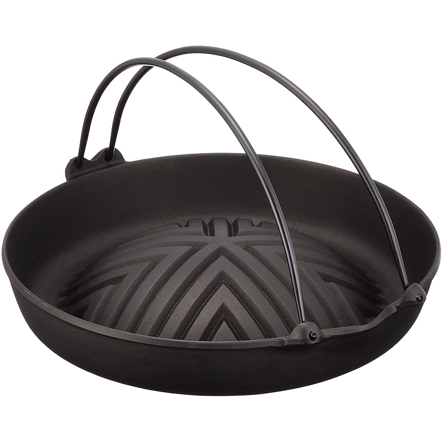 Iwachu Cast Iron Jingisukan Grill Pot 23006, 25cm, authentic Japanese BBQ pan for home cooking