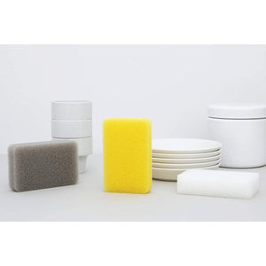 Close-up of Kamenoko Kitchen Sponge Gray (Pack of 3), featuring soft yet sturdy texture for gentle cleaning.