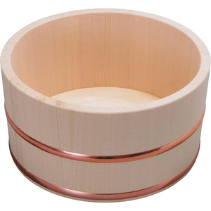 Umezawa Hinoki Bath Bucket, handmade wooden bucket, ideal for traditional Japanese bathing.