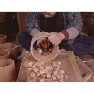 Handmade Umezawa Hinoki Bath Bucket, natural cypress wood, offering calmness and tradition.