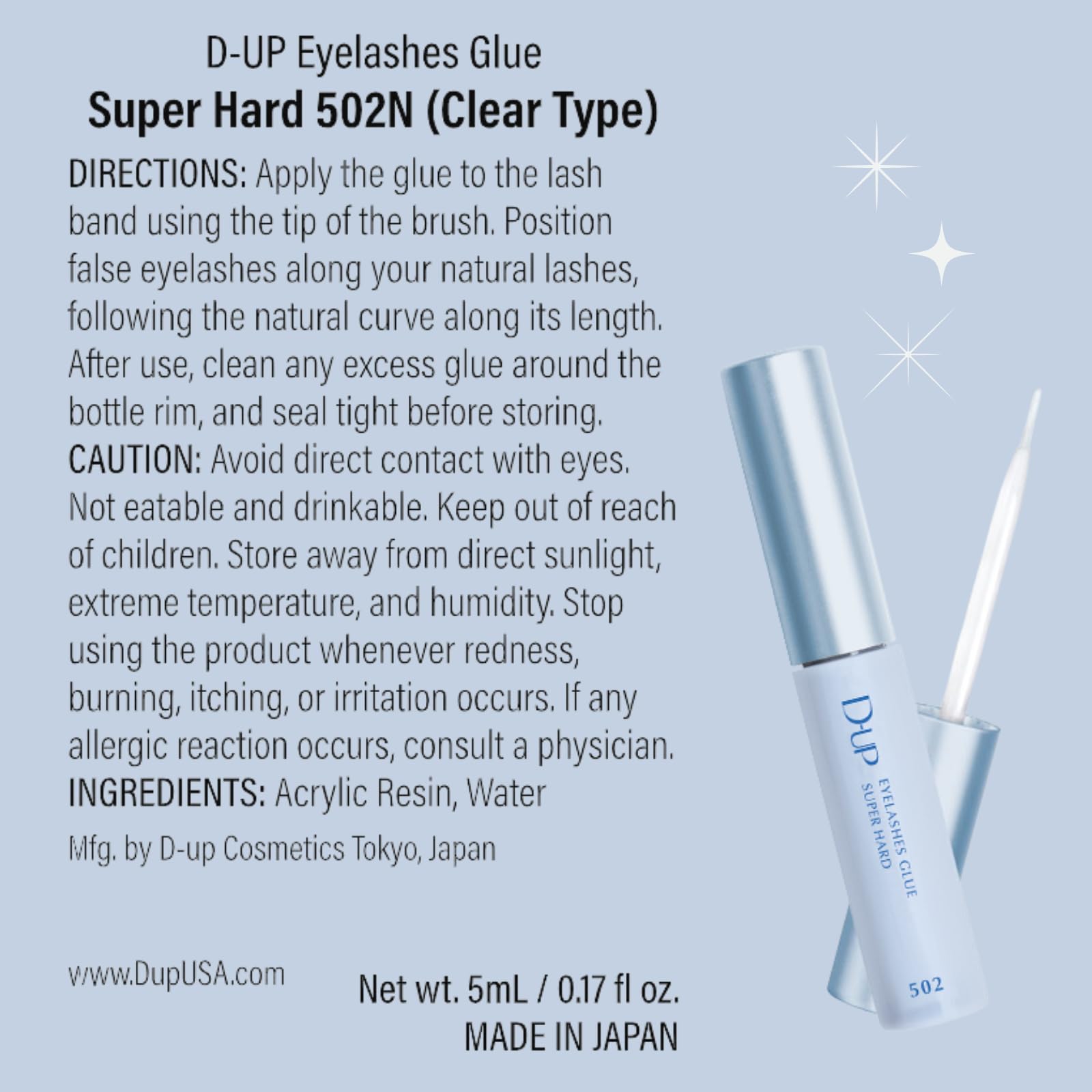 D - Up Beauty Super Hard 502N Transparent Eyelash Glue - False Eyelash Adhesive