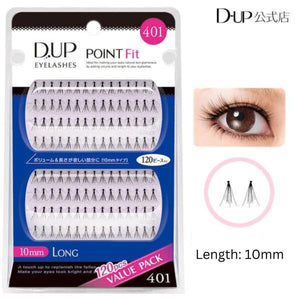 D - Up Point Fit 401 False Eyelashes Pack of 120 - Natural Look and Comfort