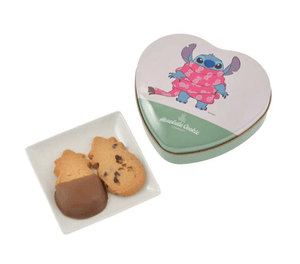 Disney Honolulu Cookie Company Stitch Cookies in a Heart - Shaped Tin: A Sweet Taste of Paradise