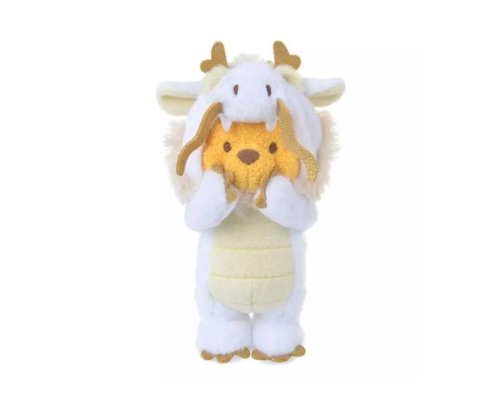 Disney Year of Dragon White Winnie - the - Pooh Plush Keychain