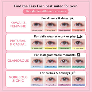 Dolly Wink Easy Lash No.18 Sophisticated Sheer Brown Eyelashes by Koji