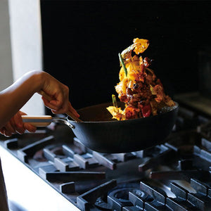 Enzo Flat - Bottomed Iron Induction Wok (1.6mm Thick) 28cm