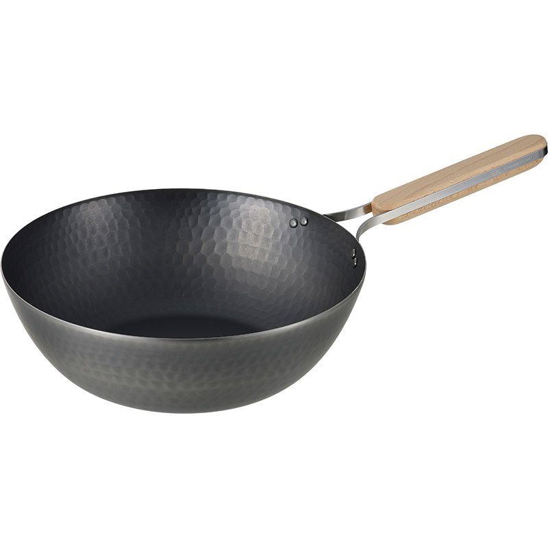 Enzo Flat - Bottomed Iron Induction Wok (1.6mm Thick) 28cm