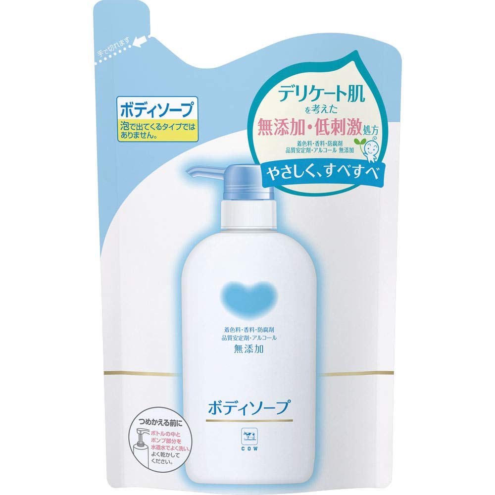 Cow Brand 4 - Pack Additive - Free Body Soap Refill 400Ml - Made In Japan