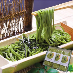6 Servings Kiyosen Uji Matcha Authentic Green Tea Soba Noodles, low-temperature aged, designed for home cooks and soba enthusiasts