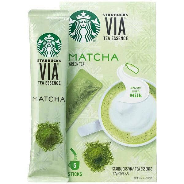 5 Sticks Starbucks Via Tea Essence Matcha, single-serve, designed for matcha lovers