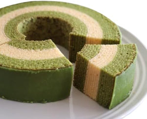 Kyo-Sama 3.5cm Thick Kyoto Matcha and Soy Milk Baumkuchen in 300g, domestic flour base, perfect for gifting occasions