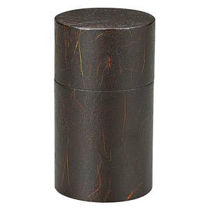 Isuke Wooden Tea Caddy Lacquered Washi Paper Canister 150g, featuring handcrafted wood and lacquer finish, ideal for tea storage.