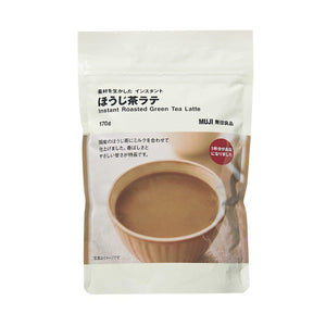 Muji Instant Hojicha Roasted Green Tea Latte Powdered Drink, 170g, roasted tea flavor, ideal for relaxing beverages
