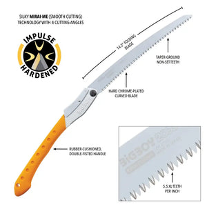Close-up of Silky 2000R Folding Saw Big Boy 2000 Japan, 360mm, featuring extra-large teeth for fast cuts