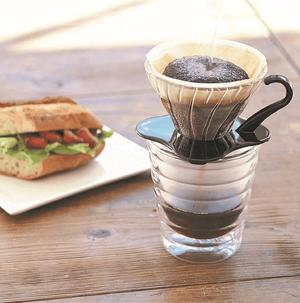 Hario V60 Glass Coffee Dripper, Size 02, Black