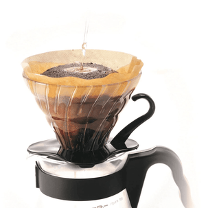Hario V60 Glass Coffee Dripper, Size 02, Black