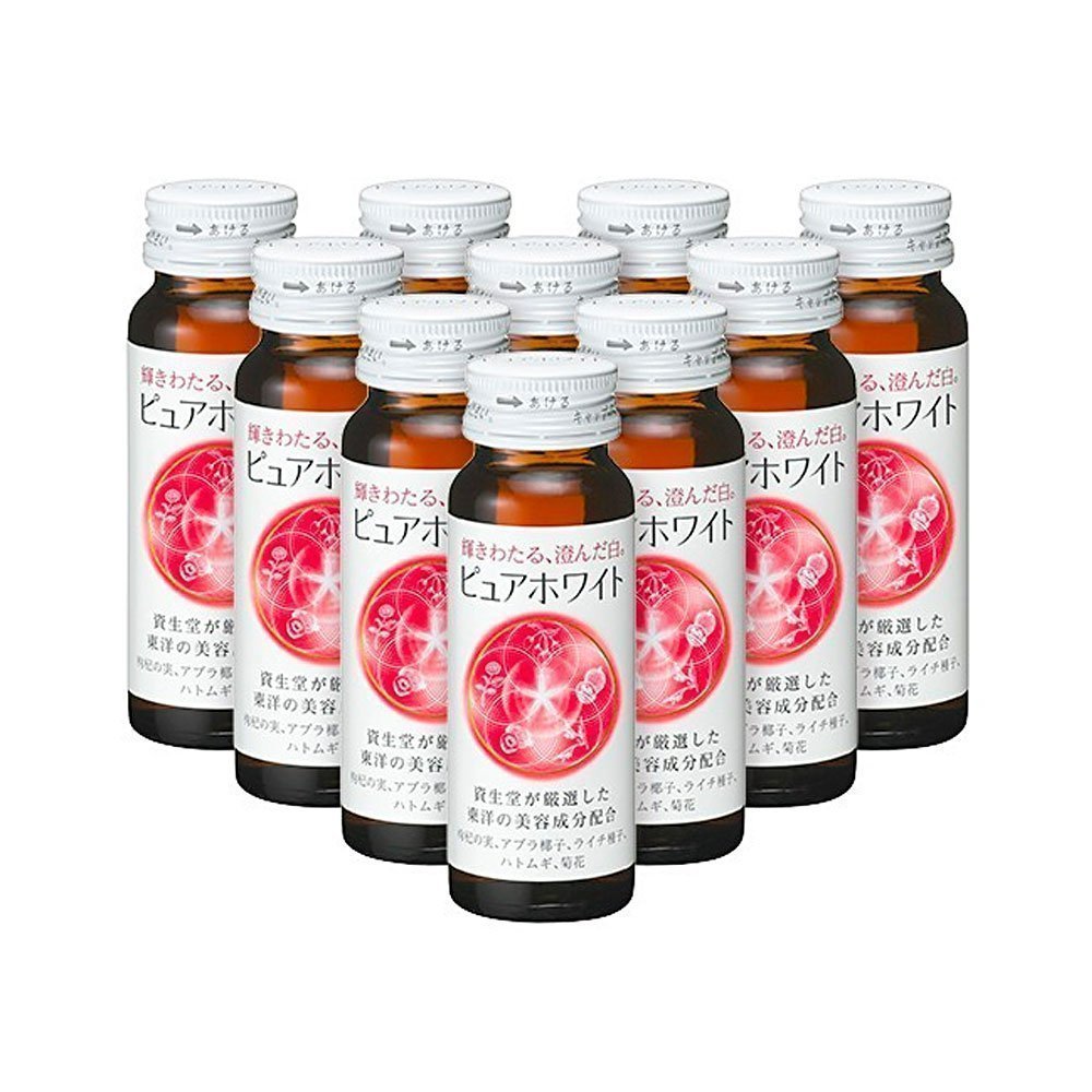 50ml x 10 Shiseido Pure White Beauty Drink, low-calorie, designed for beauty enthusiasts